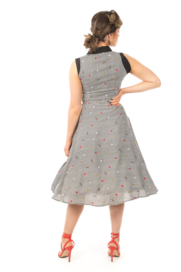 Retro Vintage Swing 1950's Collared Swing Dress